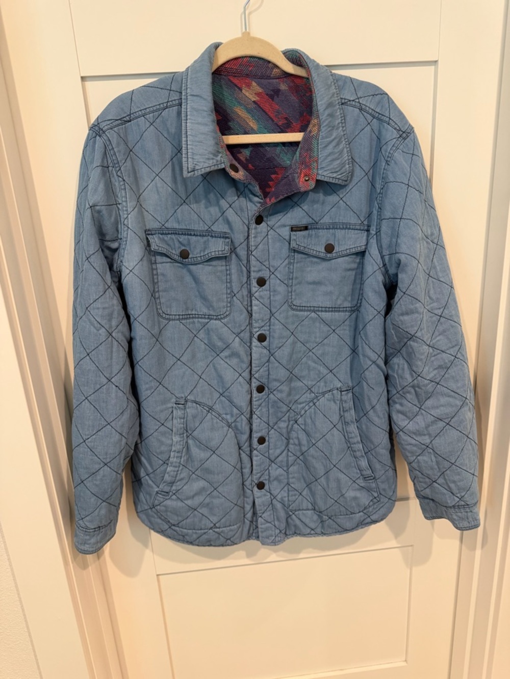 Men's Quilted Aztec Field Jacket | Reversible - Purple Multi - Picture 8 of 13